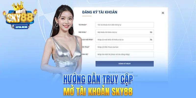 Hướng dẫn truy cập mở tài khoản SKY88